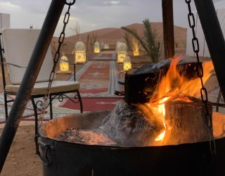 Tours from Fes will take you to enjoy a desert campfire