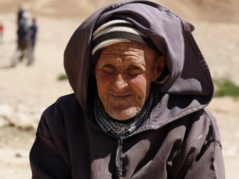 Nomad man in the High Atlas Mountains near Ouarzazate, Morocco