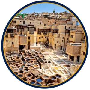 Traditional Chouara tannery in the Fes Medina, Morocco