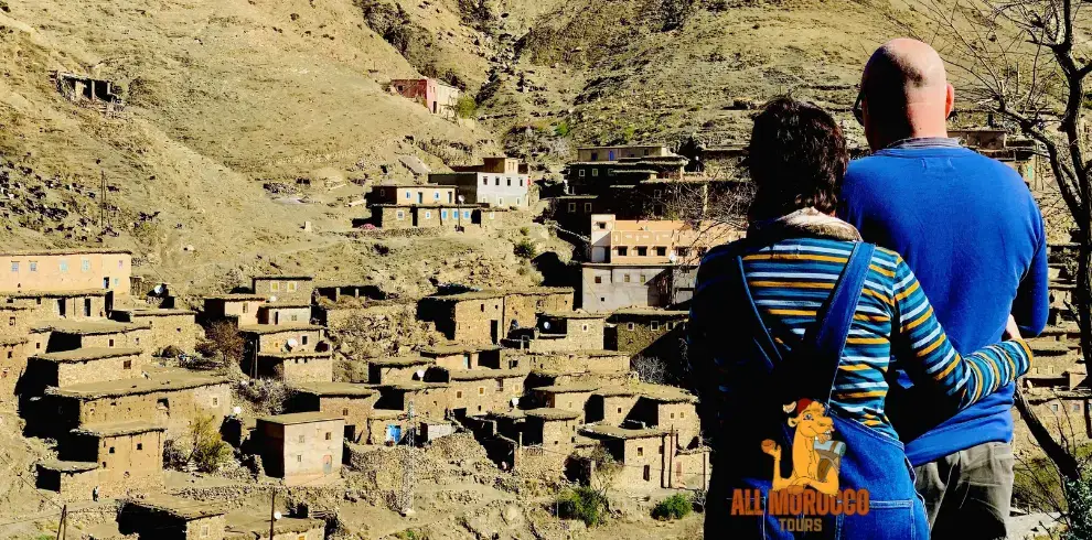 Traditional Berber village in the High Atlas Mountains during the 5 days Fes to Marrakech desert tour